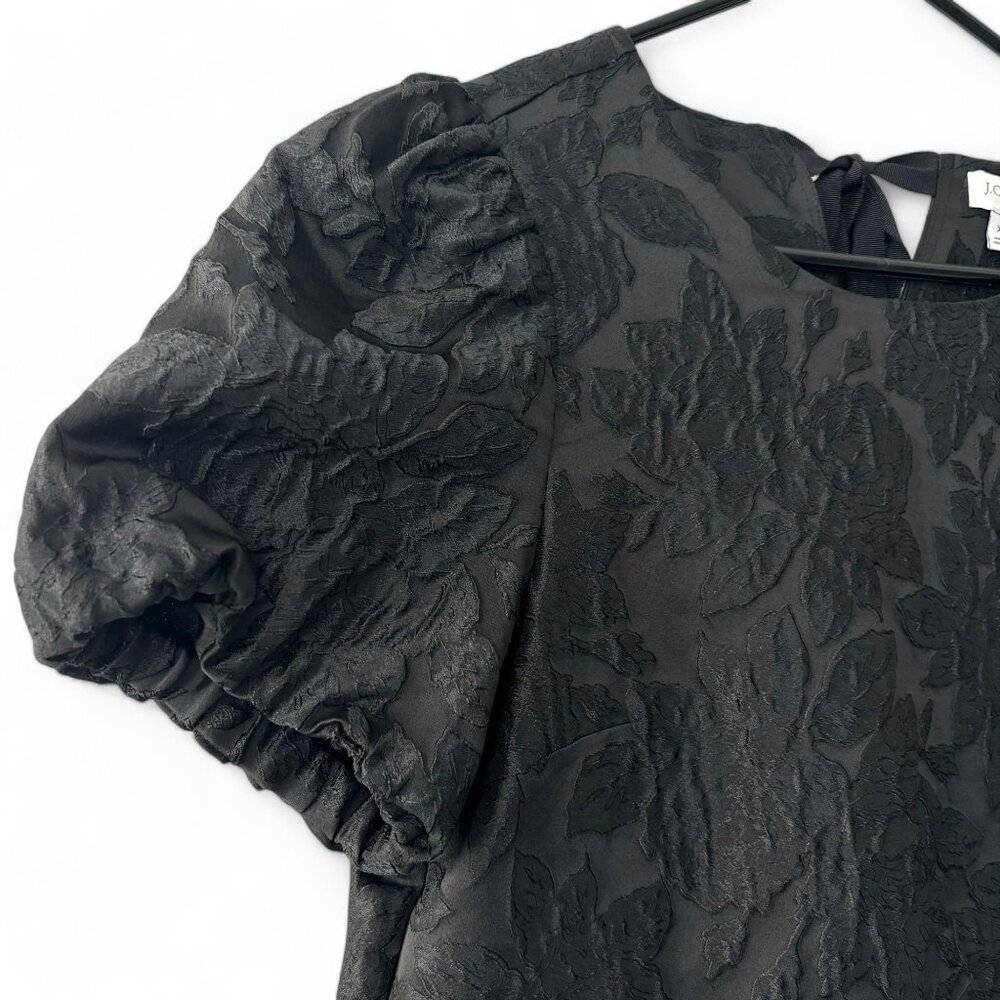 J.Crew Floral Jacquard Puff-Sleeve Top - Picture 3 of 7